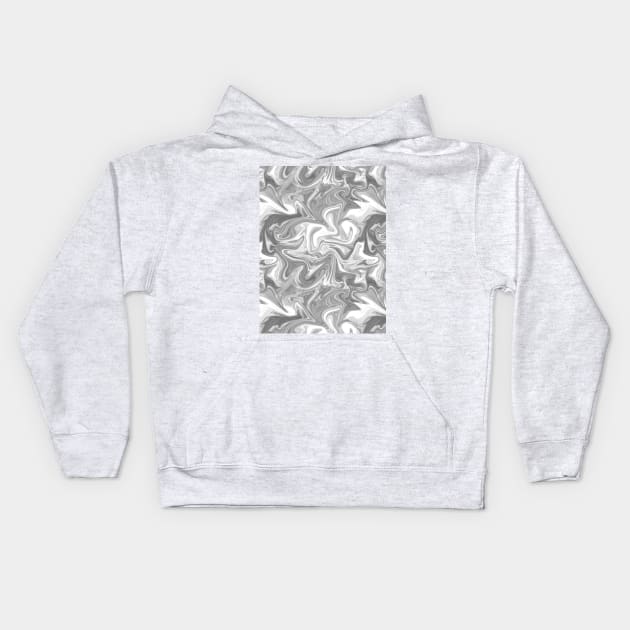 White Silk Marble - Digital Liquid Paint Kids Hoodie by GenAumonier